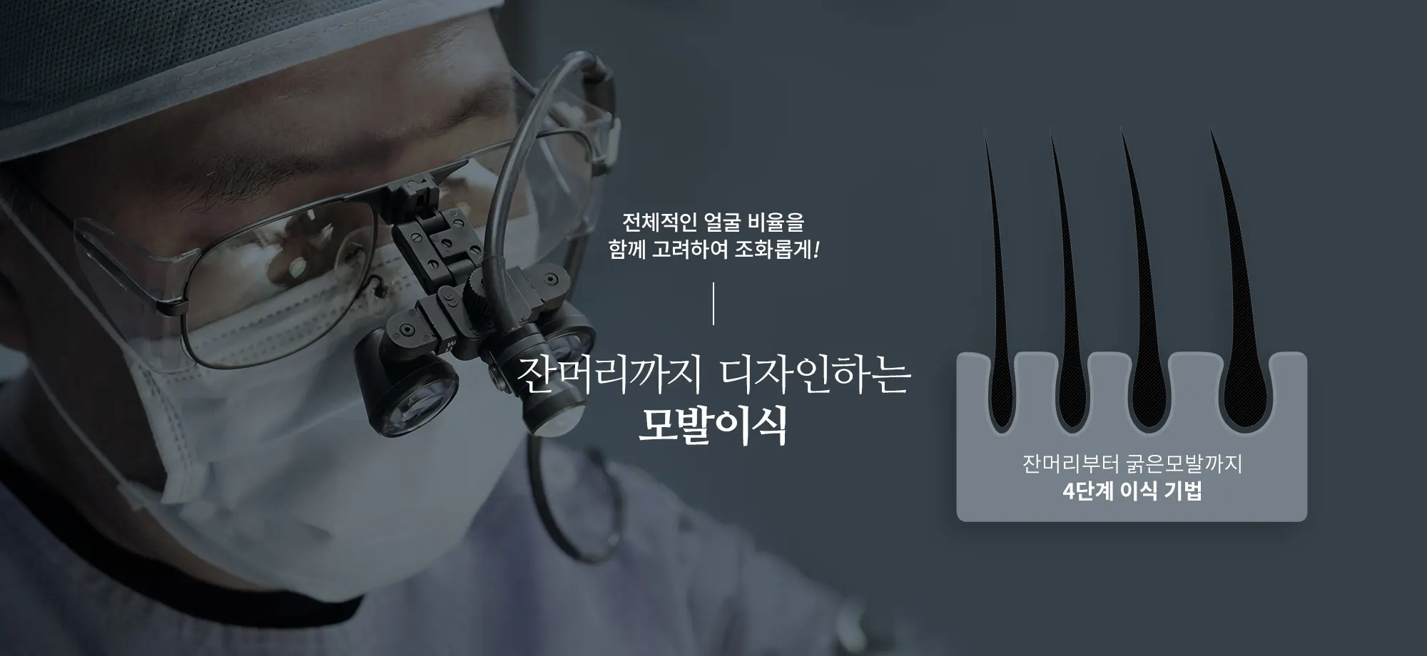 전체적인 얼굴 비율을 함께 고려하여 조화롭게! 잔머리까지 디자인하는 모발이식